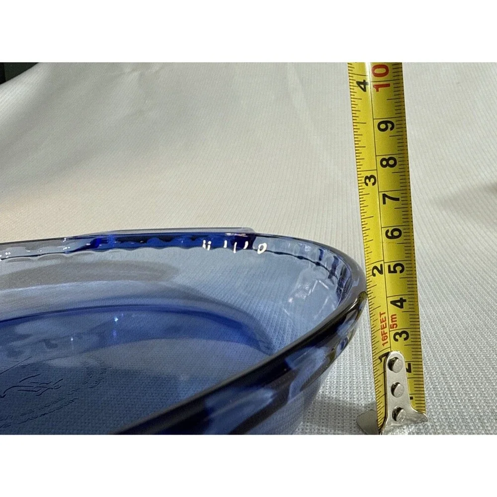 Vintage Anchor Hocking Cobalt Blue Ovenware 9” Pie Plate Fluted Glass Rim
